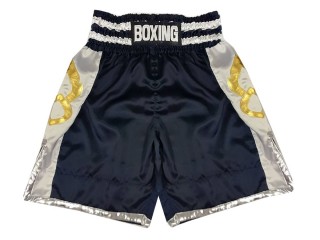 Personalized Navy Boxing Shorts , Boxing Trunks : KNBSH-029-Navy